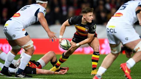 Stephen Varney with the ball during Gloucester's Challenge Cup game against Castres