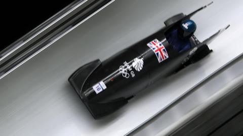 Adele Nicoll guides her monobob at the 2026 Winter Olympics