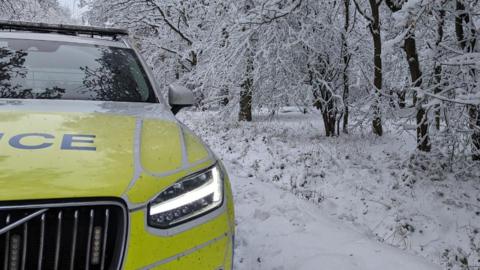 Police car in snow