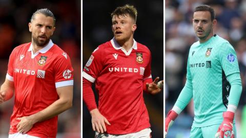 Wrexham trio Jay Rodriguez (left), Andy Cannon (centre) and Danny Ward (right)