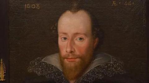 A painting portrait image of William Shakespeare