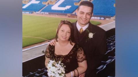 Alyson and Del Thornton at Goodison Park football stadium