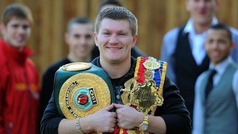Ricky with his championship belts 