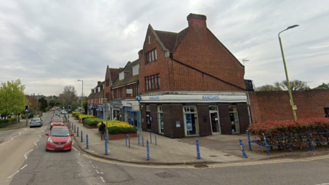 View of Station Road joining on to Theobald Road