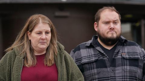 Sarah and Gary Andrews outside of Nottingham Magistrates Court