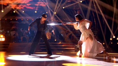 Lewis and partner performing on Strictly 