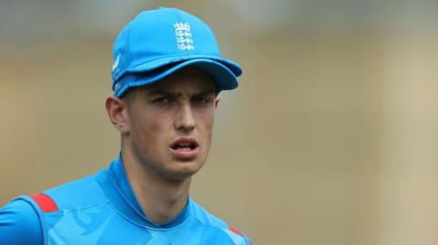 Harry Moore in action for the England under-19 side