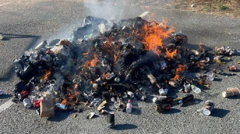 Burnt rubbish