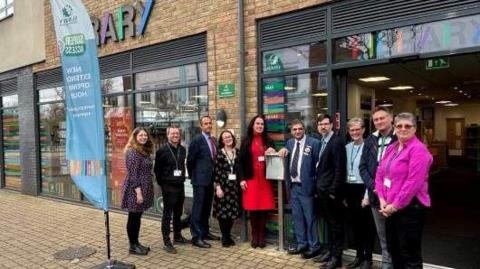 Horley library exterior and staff 