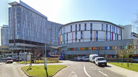 A google street view of the front of the Royal Hospital for Children