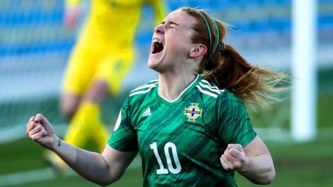 Rachel Furness celebrates scoring