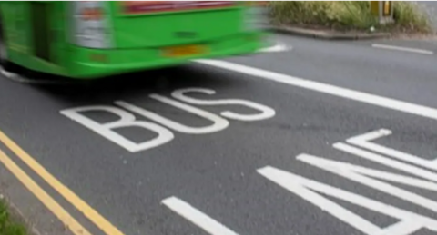 Bus in bus lane