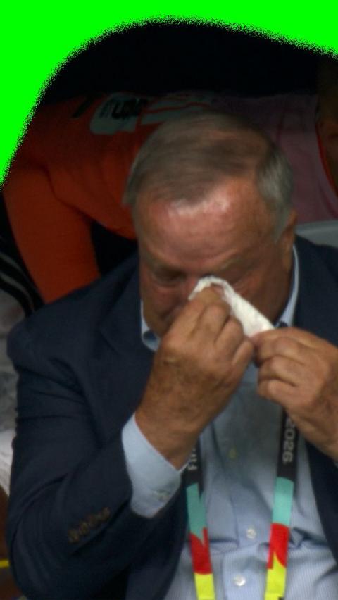 Curacao manager Dick Advocaat emotional on the sidedlines of their World Cup match against Germany