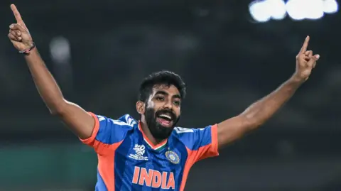 India's Jasprit Bumrah celebrates a wicket