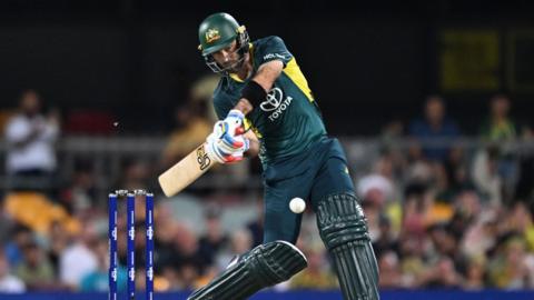 Glenn Maxwell of Australia batting during the Men's T20 International series between Australia and Pakistan