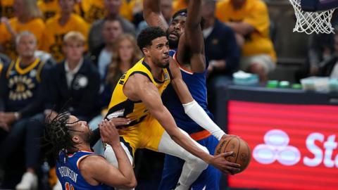 Tyrese Haliburton with the ball