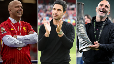 Arne Slot, Mikel Arteta and Enzo Maresca