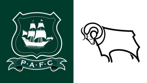 Plymouth Argyle and Derby County club badges