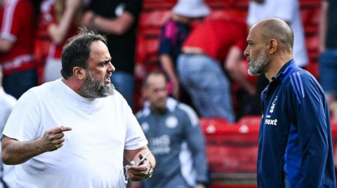 Nottingham Forest owner Evangelos Marianakis and manager Nuno Espirito Santo