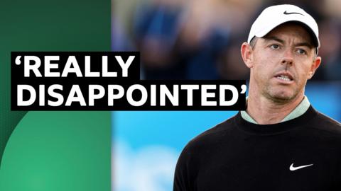 Rory McIlroy shows his disappointment after being pipped for the Irish Open title