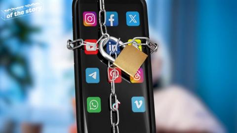 Mobile phone under lock and chain