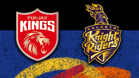Punjab Kings v Kolkata Knight Riders badge graphic