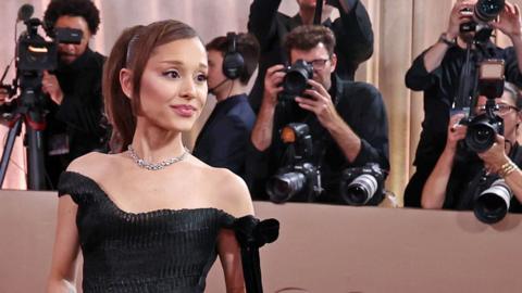 Ariana Grande at the 83rd Annual Golden Globes held at The Beverly Hilton on January 11, 2026 in Beverly Hills, California.