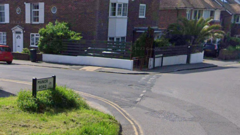 The junction of Church Place and Manor Road