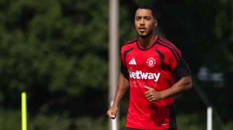 Youri Tielemans in a first-team training session
