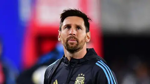 Lionel Messi in action for Argentina against Venezuela 