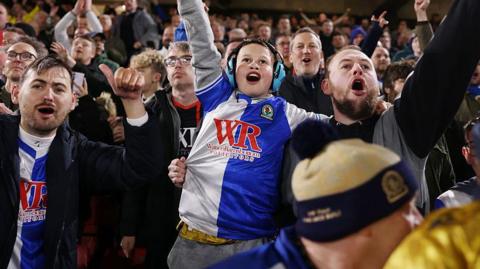 Blackburn fans celebrate