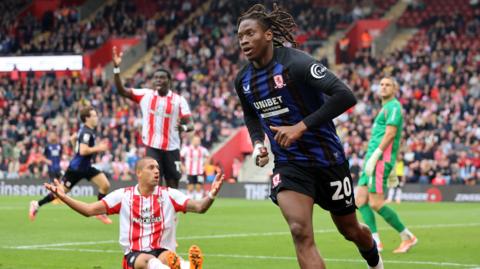 Kaly Sene celebrates scoring for Middlesbrough at Southampton