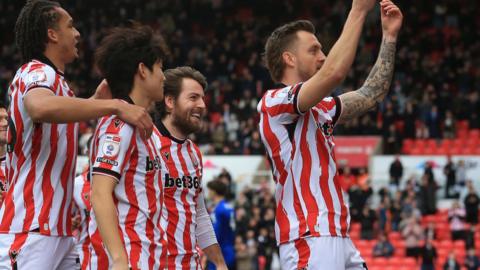 Stoke celebrate goal