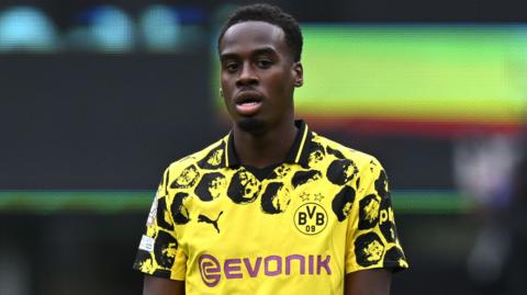 Jamie Gittens playing for Borussia Dortmund in the Club World Cup