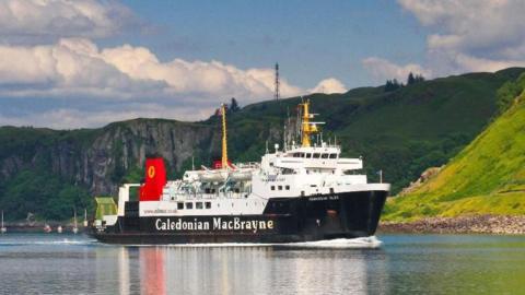 The MV Hebridean Isles ferry on the water