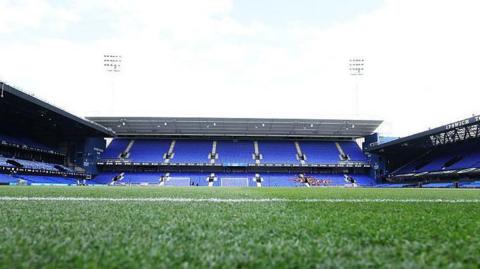 A general view of Portman Road stadium from the pitch. The stands can be seen in front of the camera and either side.