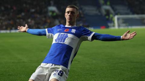 Jay Stansfield celebrates scoring