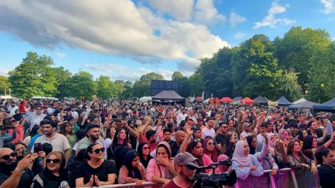 Crowd at a Mela event in Luton