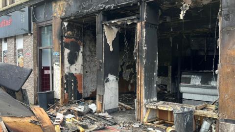 Burnt out shop