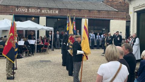 Royal British Legion parade outside the Long Shop Museum in Leiston
