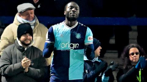 Daniel Udoh celebrates scoring against Bristol Rovers