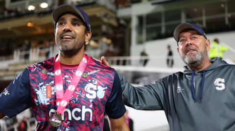 Ravi Bopara with Northants head coach Darren Lehmann