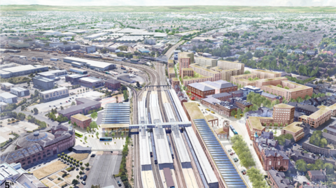 An artist impression of the revamped rail area in Derby