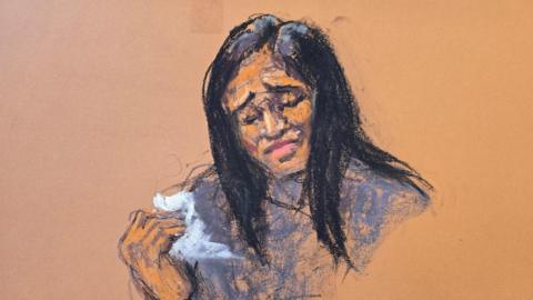 Casandra "Cassie" Ventura reacts at the end of direct testimony during Sean "Diddy" Combs' sex trafficking trial in New York City