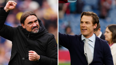 Leeds boss Daniel Farke and Burnley head coach Scott Parker