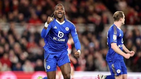 Caleb Okoli celebrates his goal against Middlesbrough
