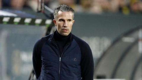 Robin van Persie looks on during his time as Heerenveen coach