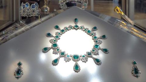 Some of the jewellery taken during the 19 October raid at the Louvre in Paris