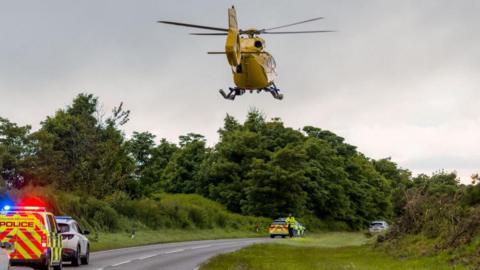 Air ambulance at scene