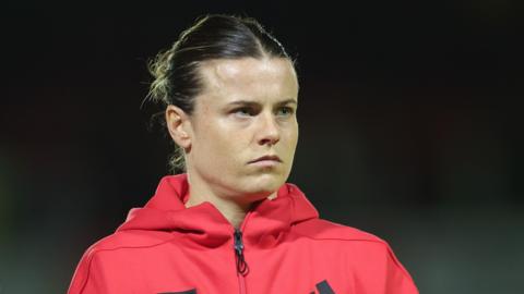 Hayley Ladd in Wales training kit